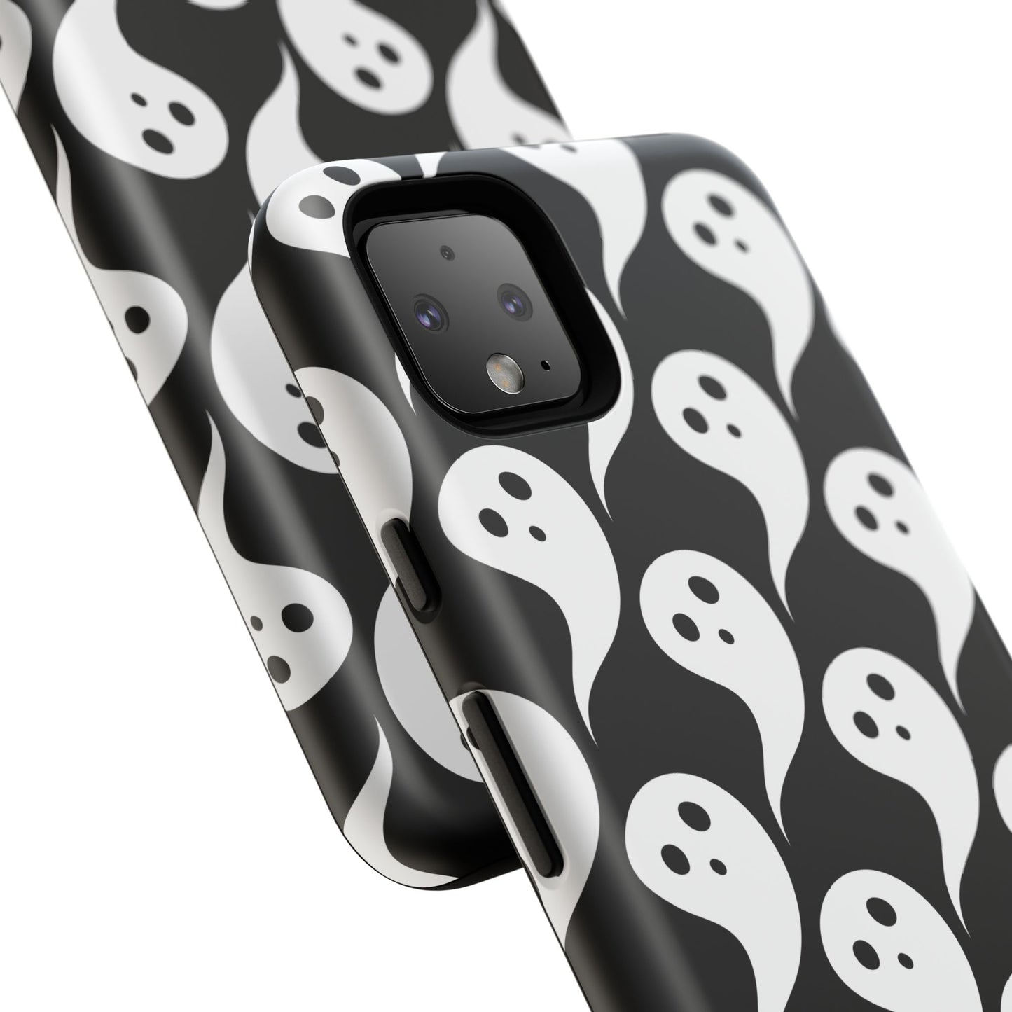 Ghost Pattern Phone Case, Cute Ghost Cell Phone Cover, Halloween Accessory, Spooky Gift, Black and White Phone Case