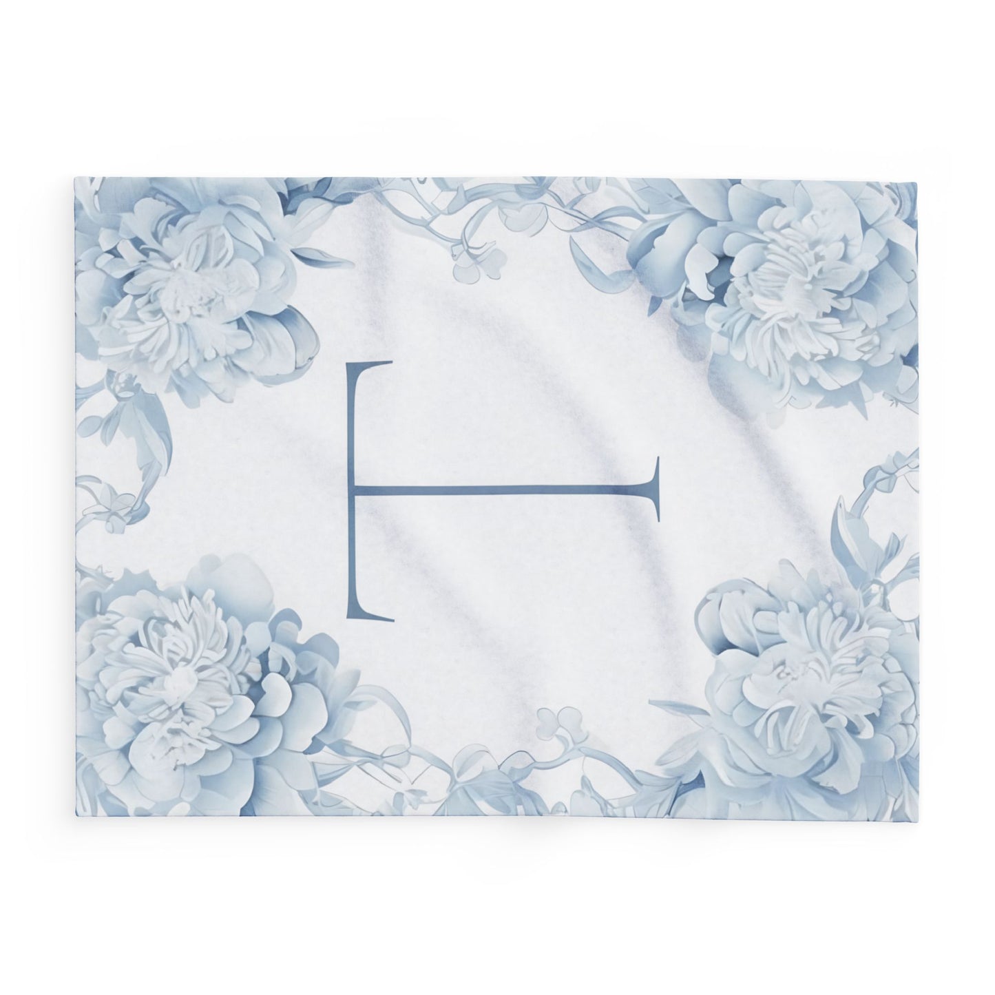 Personalized Floral Initial Arctic Fleece Blanket, Cozy Home Decor, Gift for Her, Nursery Accent, Wedding Present, Monogrammed Throw