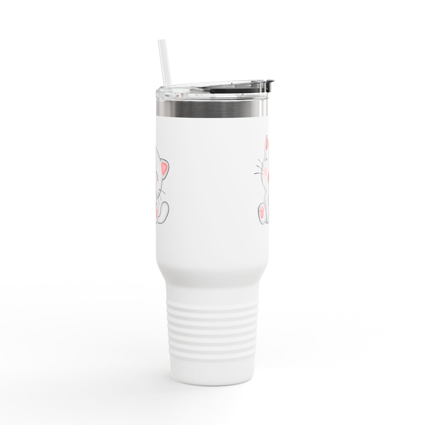 Cute Cat Insulated Travel Mug, 40oz | Funny Coffee Mug for Cat Lovers, Animal Lover Gift, Travel Tumbler, Pet Themed Drinkware