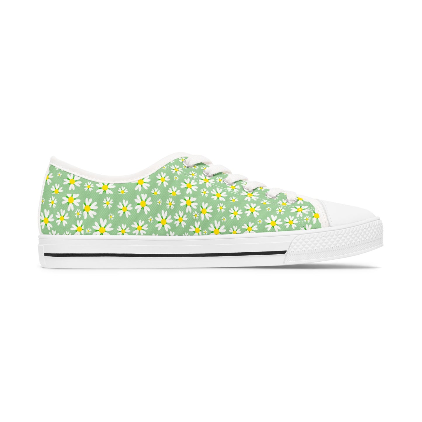 Floral Women's Low Top Sneakers | Casual Spring Footwear, Everyday Sneakers, Stylish Walkers, Gift for Her, Cute Sneaker Design