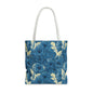 Floral Blue Peony Tote