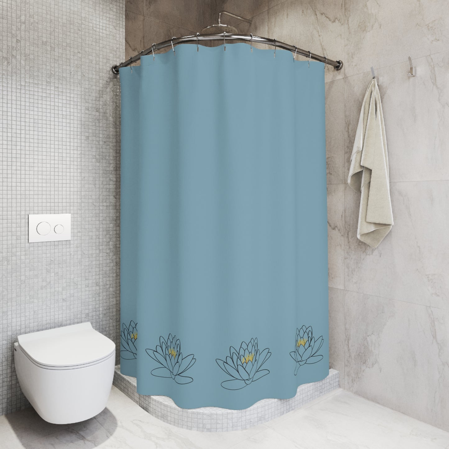Tranquil Lotus Shower Curtain, Bathroom Decor, Floral Shower Curtain, Spa Vibe, Home Essentials, Gift for Nature Lovers