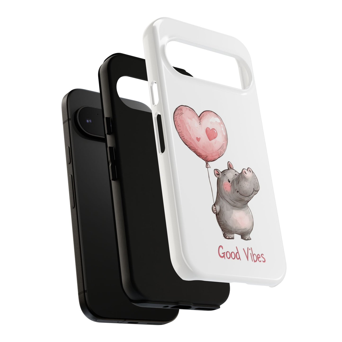 Cute Hippo Phone Case - Good Vibes Design, Animal Lover Gift, Fun Accessory, Birthday Present, Phone Accessories