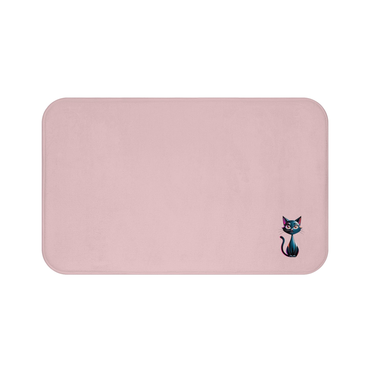Pink Cat Bath Mat, Cute Bathroom Decor, Cat Lover Gift, Soft Absorbent Mat, Pet-Themed Home Essentials, Pink Cat Decor