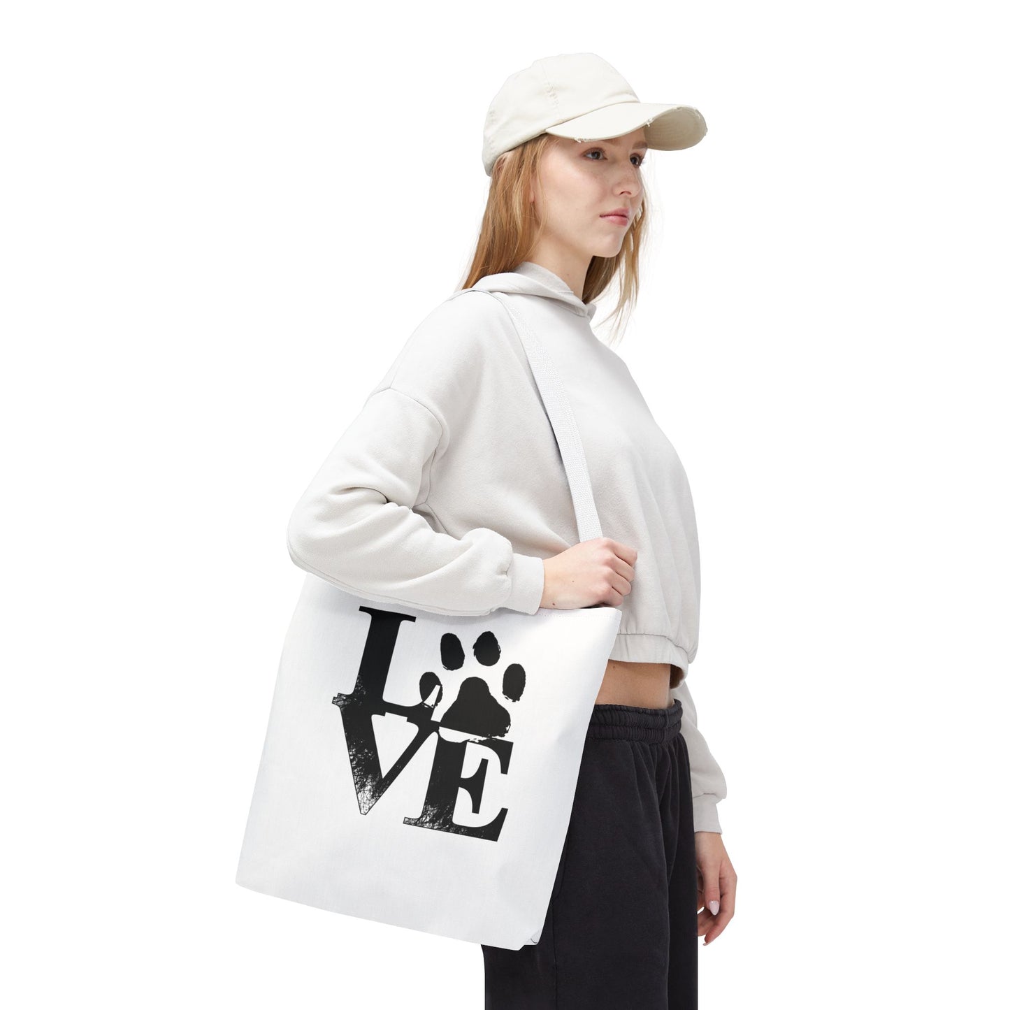 Love Paw Print Tote Bag, Pet Lover's Gift, Eco-Friendly Shopping Bag, Animal Rescue Fundraiser, Personalized Pet Tote