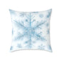 Snowflake Square Poly Canvas Pillow | Cozy Winter Decor, Holiday Gift, Home Accent, Relaxation Decor, Seasonal Cushion