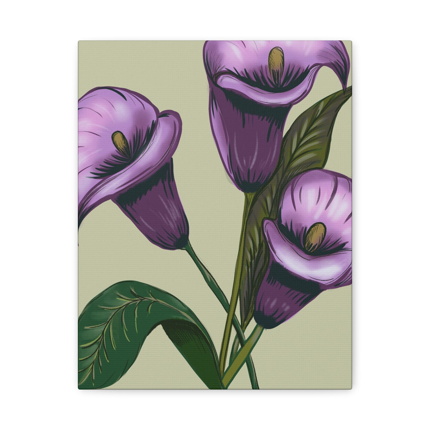 Copy of Matte Canvas, Stretched, 1.25" Purple Flowers