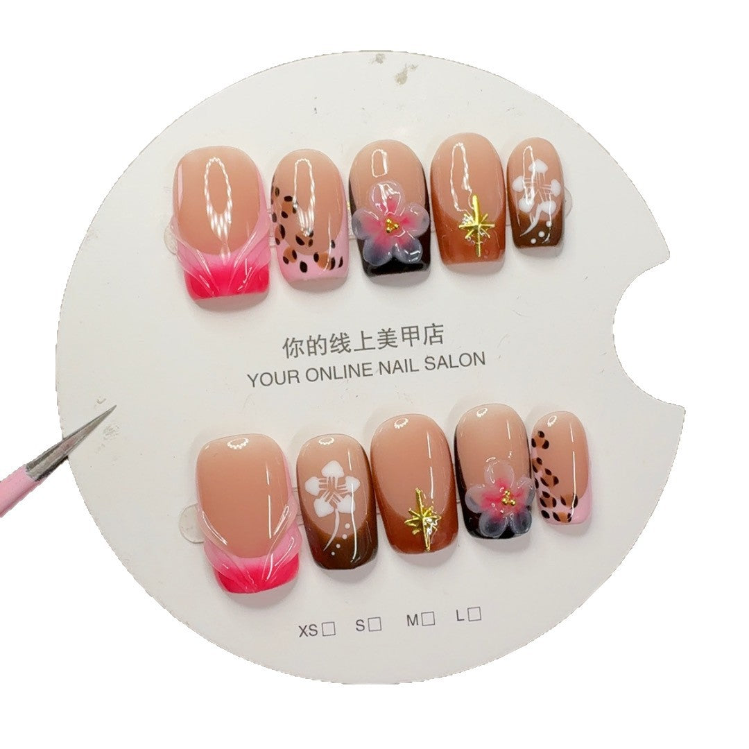 Autumn Bloom: "Crimson Petal" – Square Press-On Nails – Image 5