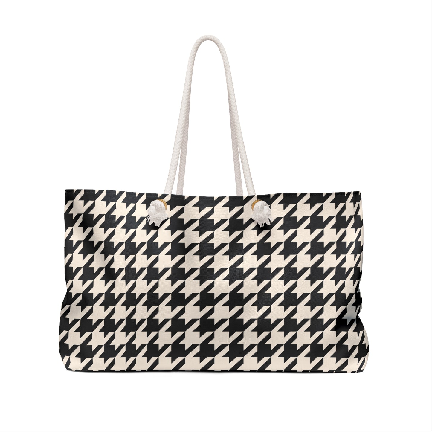 Chic Houndstooth Weekender Bag - Stylish Travel Tote for Weekend Getaways, Beach Trips, Gym, Shopping, Gifts