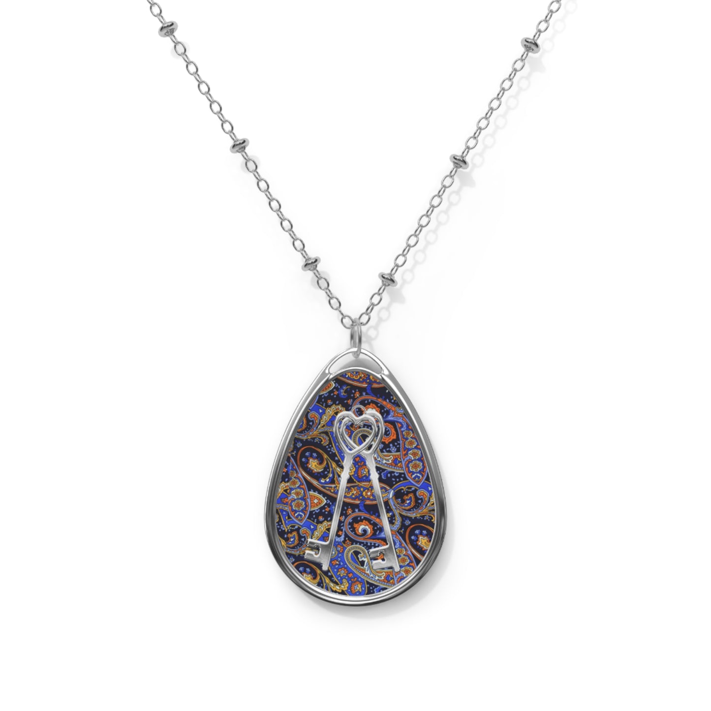 Elegant Oval Necklace, Boho Jewelry