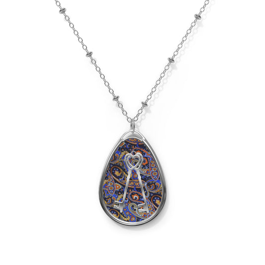 Elegant Oval Necklace, Boho Jewelry