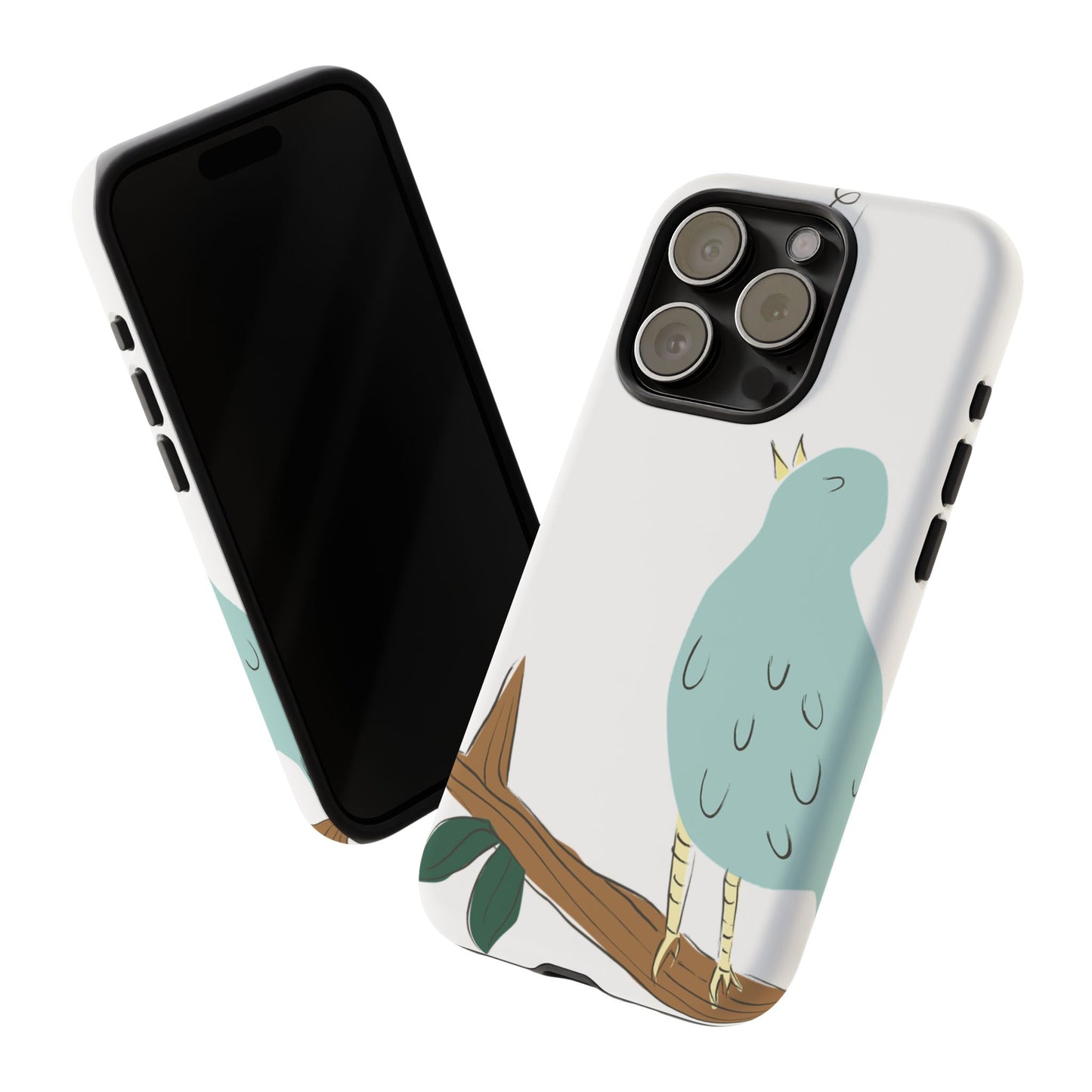 Birdsong Phone Case — Cute Blue Bird on Branch Protective Case