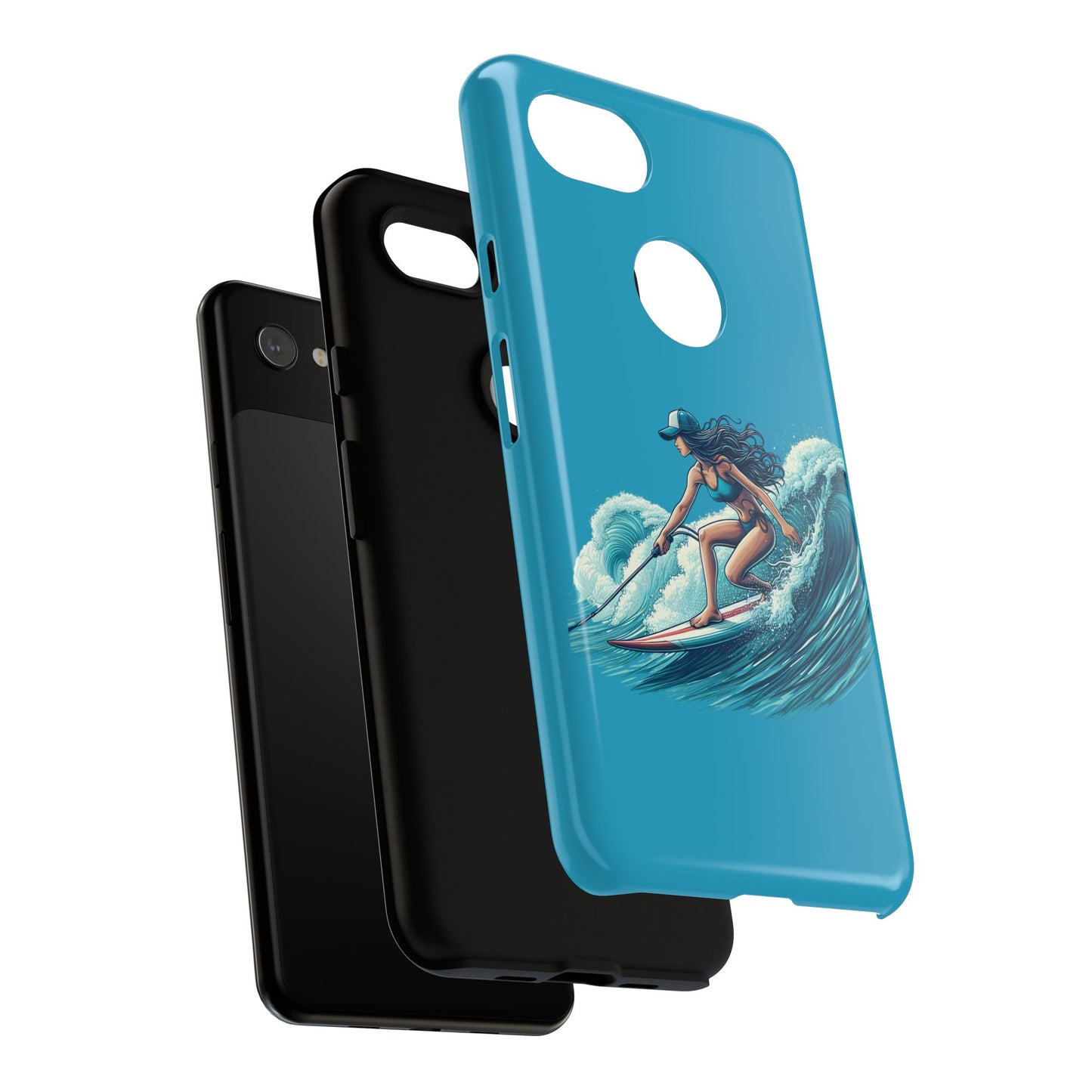 Surfing Phone Case, Coastal Vibes Phone Cover, Tough Cases for Beach Lovers, Ocean Art Phone Accessories, Summer Gift Idea