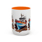 Nautical Accent Coffee Mug | Perfect for Boat Lovers, Sailor Gifts, Coastal Decor, Unique Gift Idea, Custom Artwork Mug