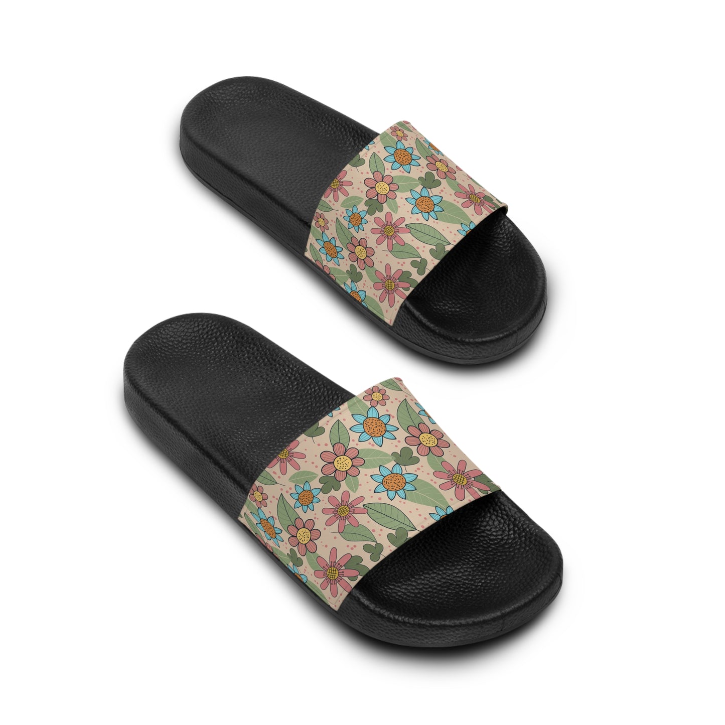 Floral Women's Slide Sandals, Summer Footwear, Beach Slides, Comfortable Slip-Ons, Gift for Her