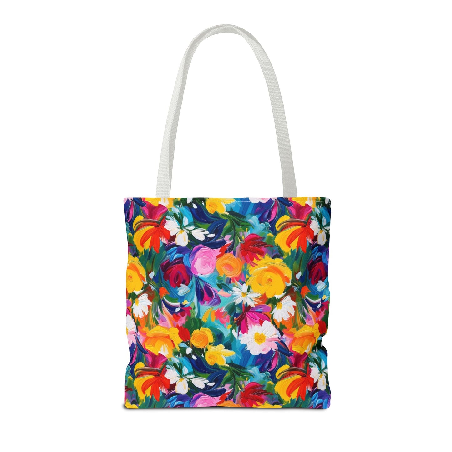 Colorful Floral Tote Bag — Vibrant All-Over Print Shopper