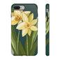 Floral Phone Case - Yellow Daffodil Design, Tough Phone Cover, Spring Decor, Floral Gift, Nature-Inspired Accessories