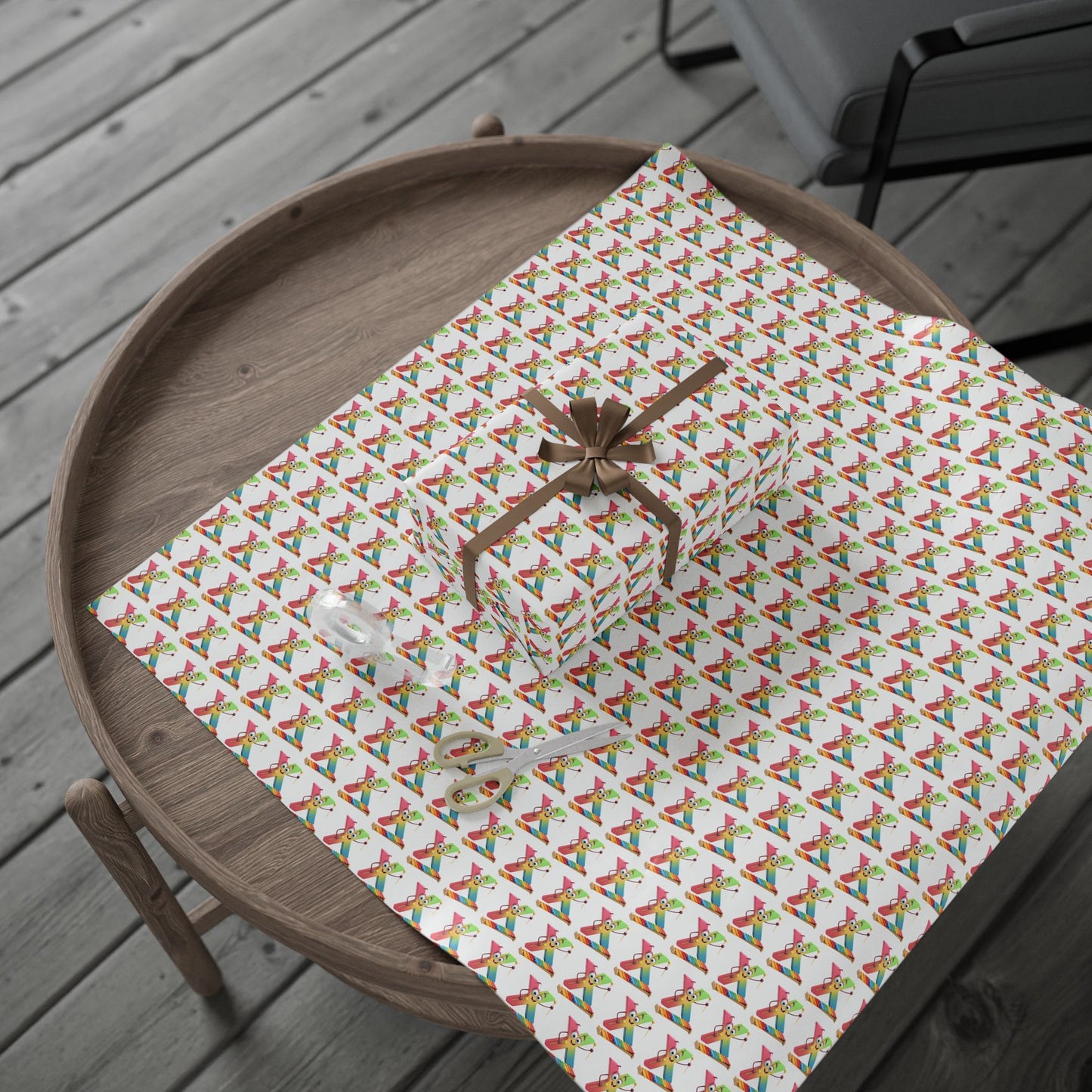 Colorful Character Wrapping Paper, Gift Wrap for Birthdays, Holidays, Celebrations, Fun Patterns, Party Supplies