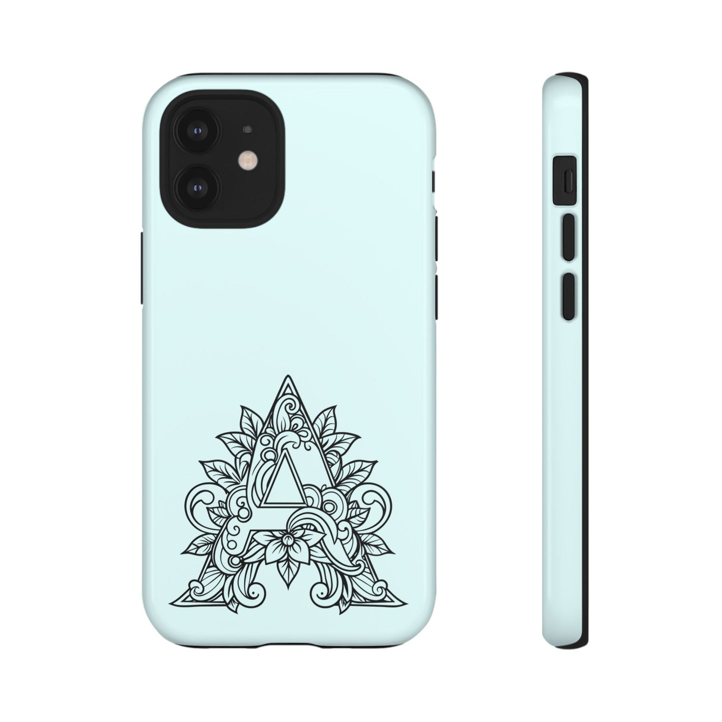 Personalized Tough Phone Case, Floral Monogram Cell Phone Cover, Custom Protective Case, Unique Gift, Birthday, Graduation
