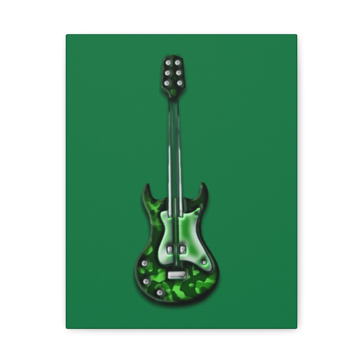 Green Electric Guitar Canvas Art, Music Wall Decor, Rock n Roll Gift, Guitar Lover's Art, Stretched Green Canvas, Home Theater Decor