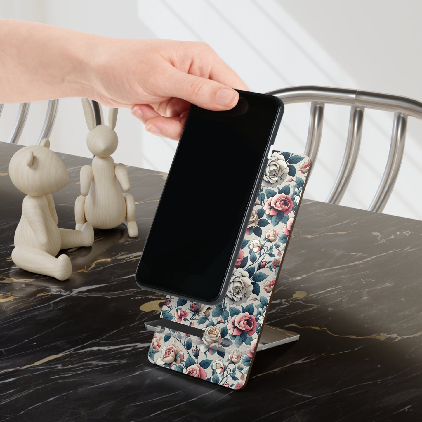 Floral Smartphone Stand | Mobile Display Holder, Desk Organizer, Gift for Tech Lovers, Home Decor, Eco-Friendly