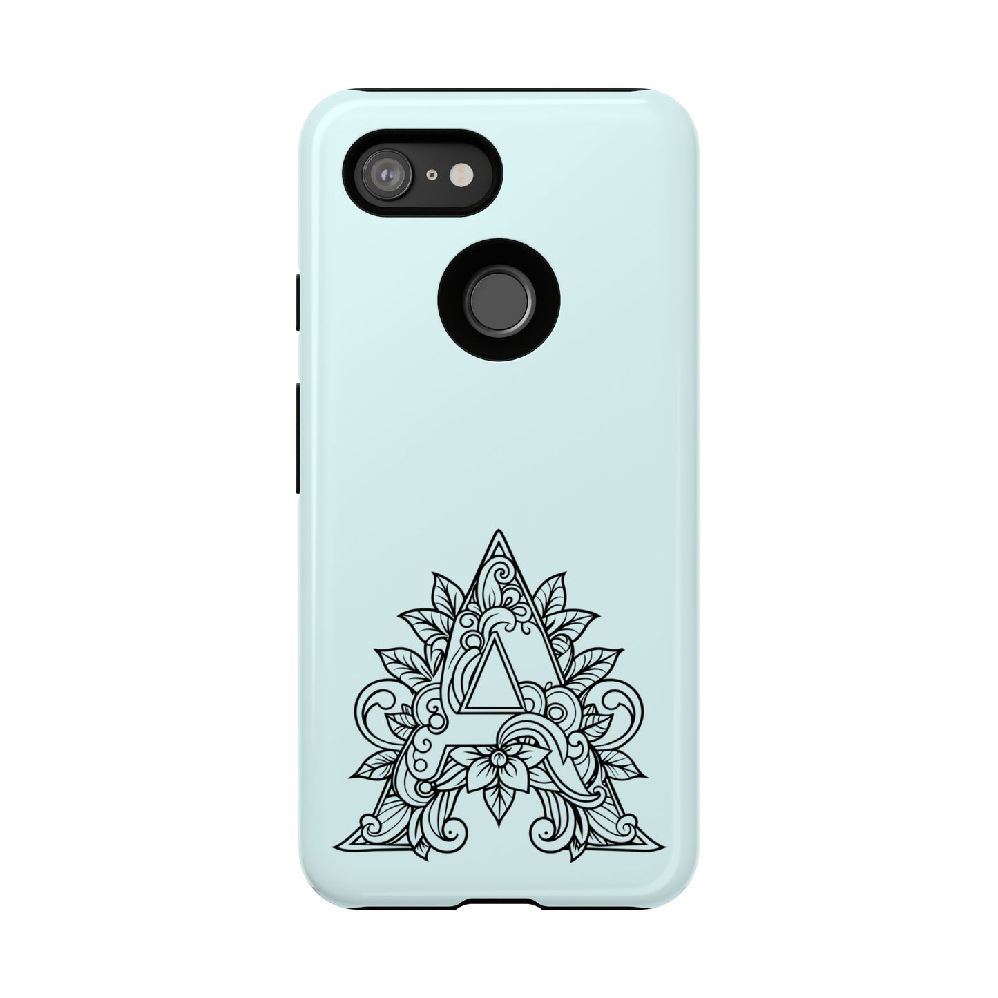 Personalized Tough Phone Case, Floral Monogram Cell Phone Cover, Custom Protective Case, Unique Gift, Birthday, Graduation