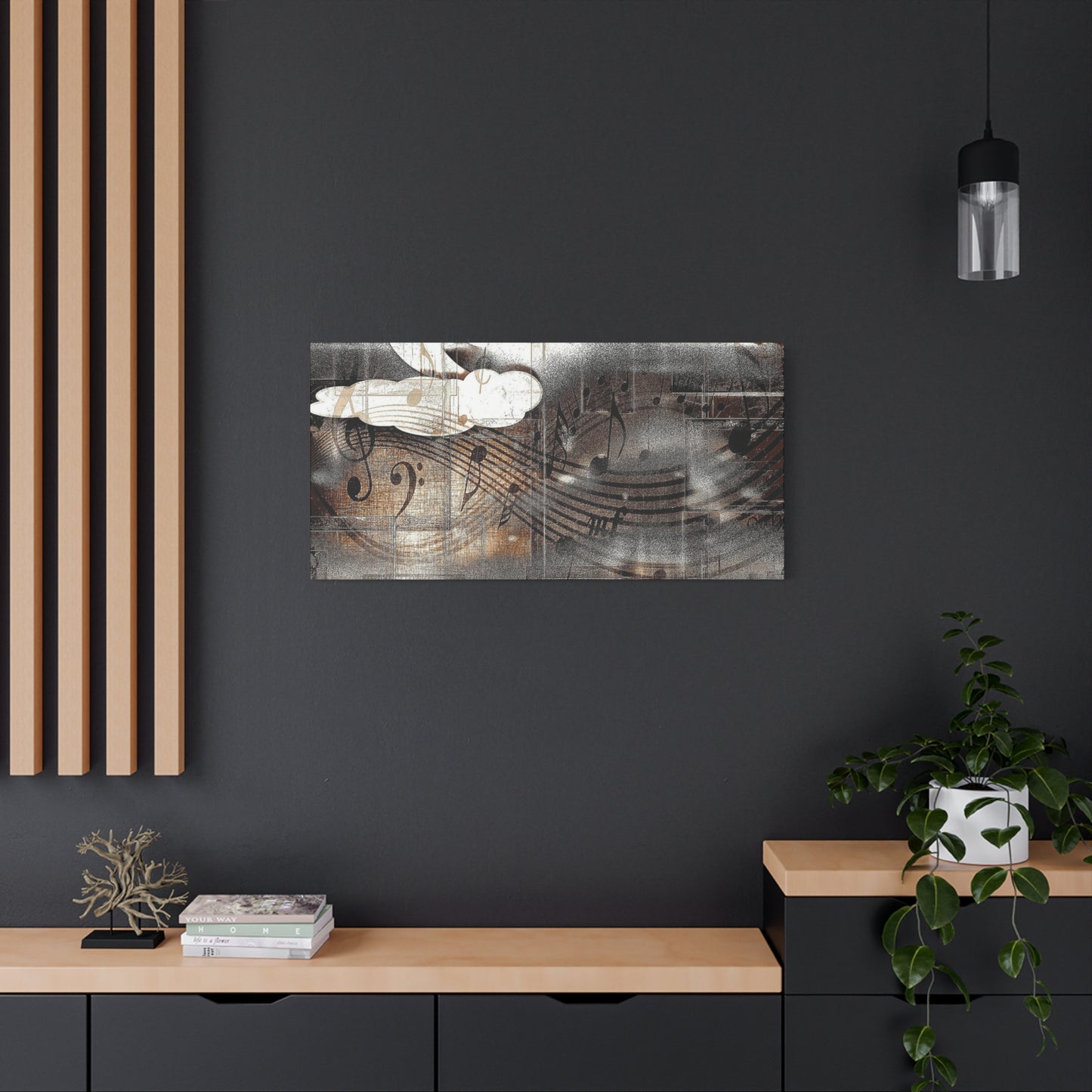 Abstract Musical Notes Matte Stretched Canvas Art (1.25")
