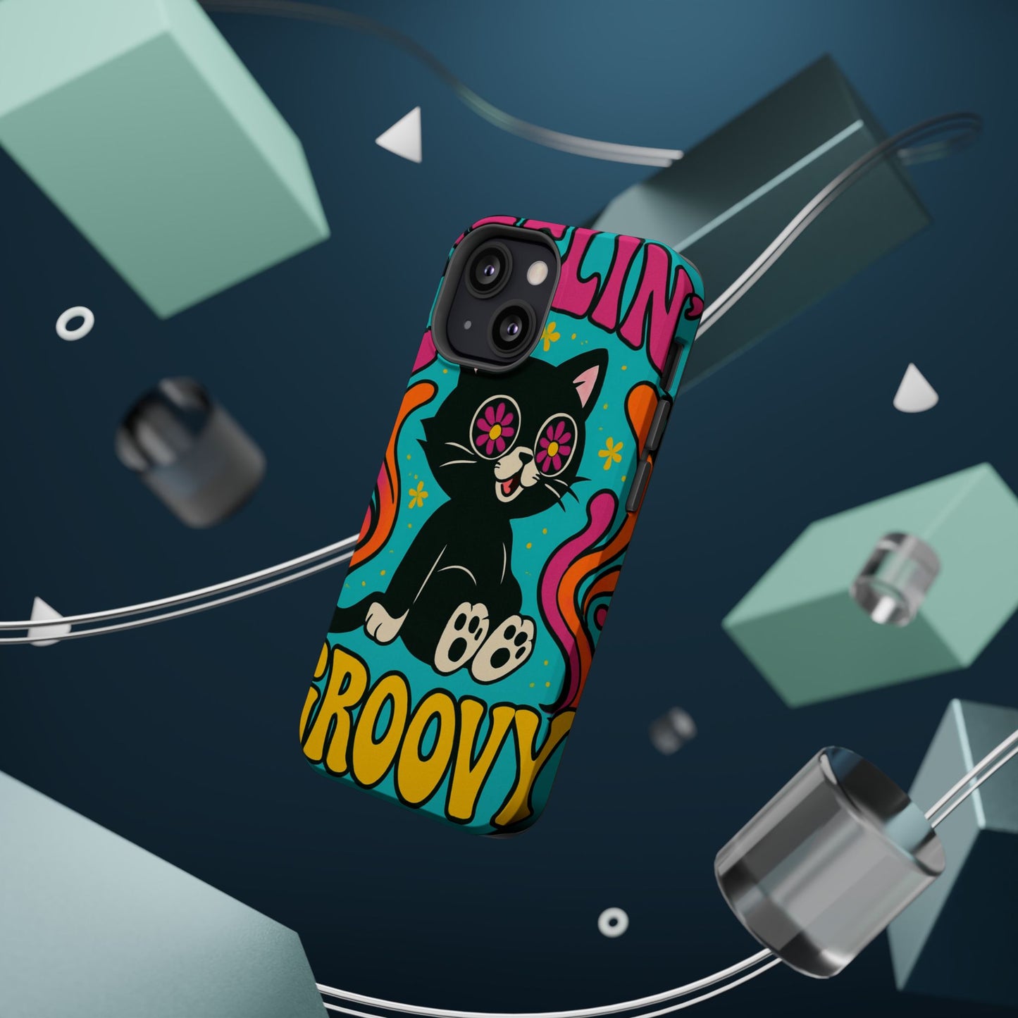 Groovy Cat Magnetic Impact-Resistant Phone Case