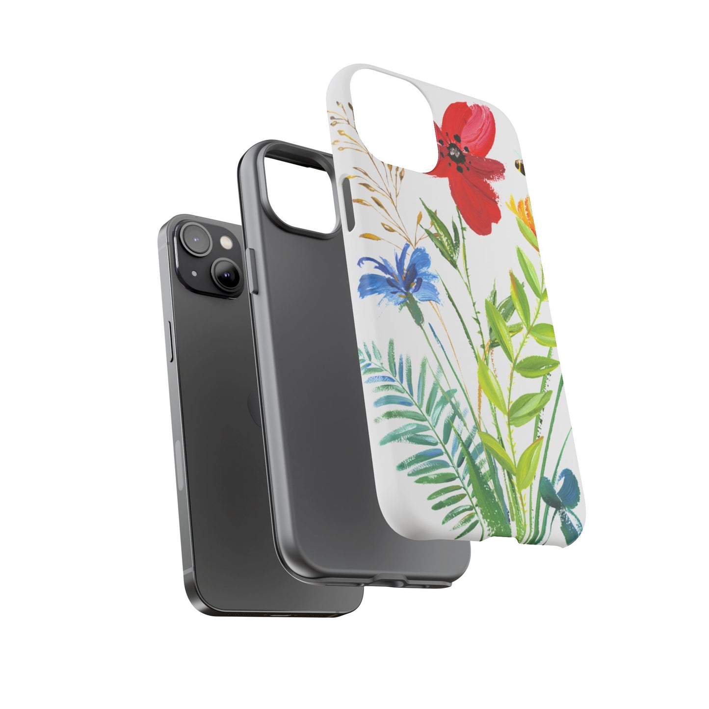 Floral Watercolor Tough Phone Case — Wildflower Bouquet Protective Cover