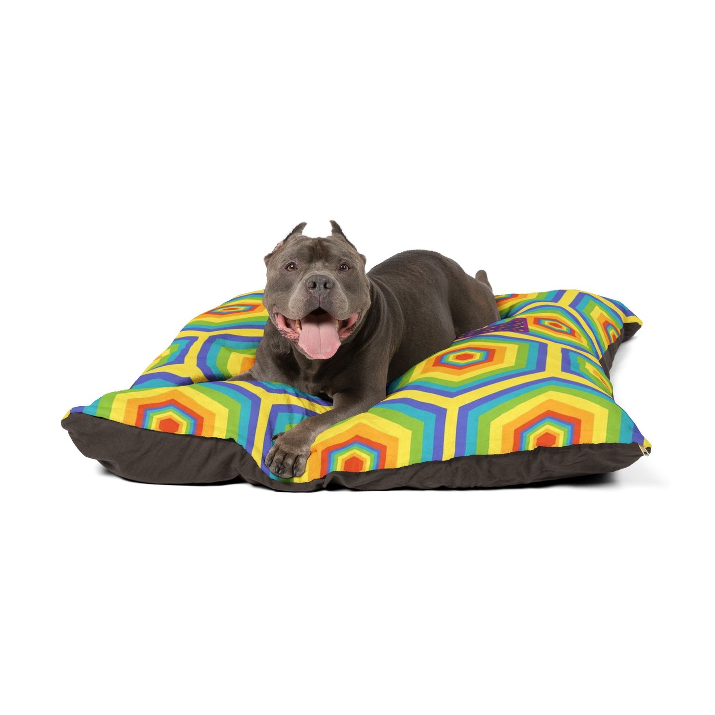 Vibrant Honeycomb Pet Bed - Colorful Dog Cat Bedding, Cozy Pet Lounge, Fun Pet Gift, Rainbow Dog Bed, Customizable Pet Accessories
