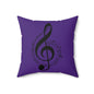 Musical Note Pillow | Purple Treble Clef Cushion, Music Lover Gift, Home Decor, Unique Accent Pillow, Concert Decor, Birthday Present