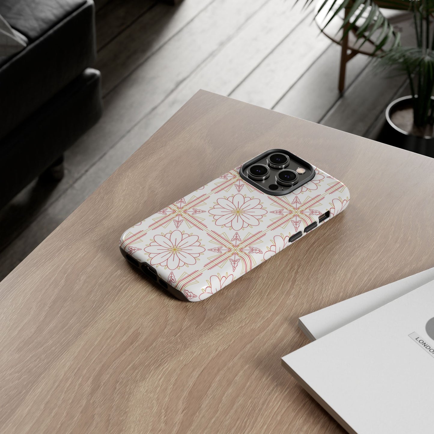 Floral Pattern Phone Case - Stylish Tough Case, Flower Design, Cute Mobile Cover, Phone Accessory, Gift for Her, Spring Style