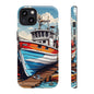 Colorful Fishing Boat Phone Case | Nautical Gift, Marine Design, Coastal Aesthetic, Summer Vibes, Sea Lover's Accessory
