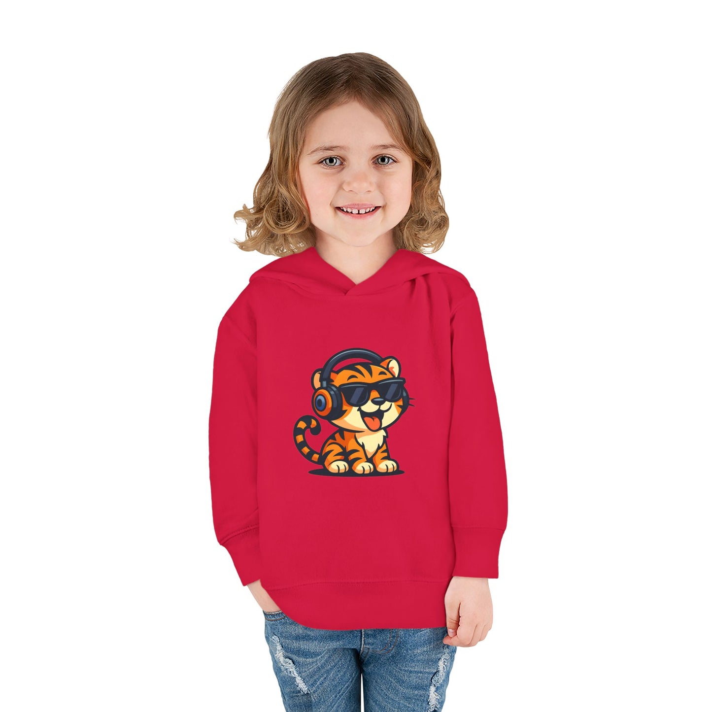 Toddler Cool Cat Fleece Hoodie - Fun Kids Apparel for Playtime, Birthday Gift, Nursery, Casual Wear, Music Lovers