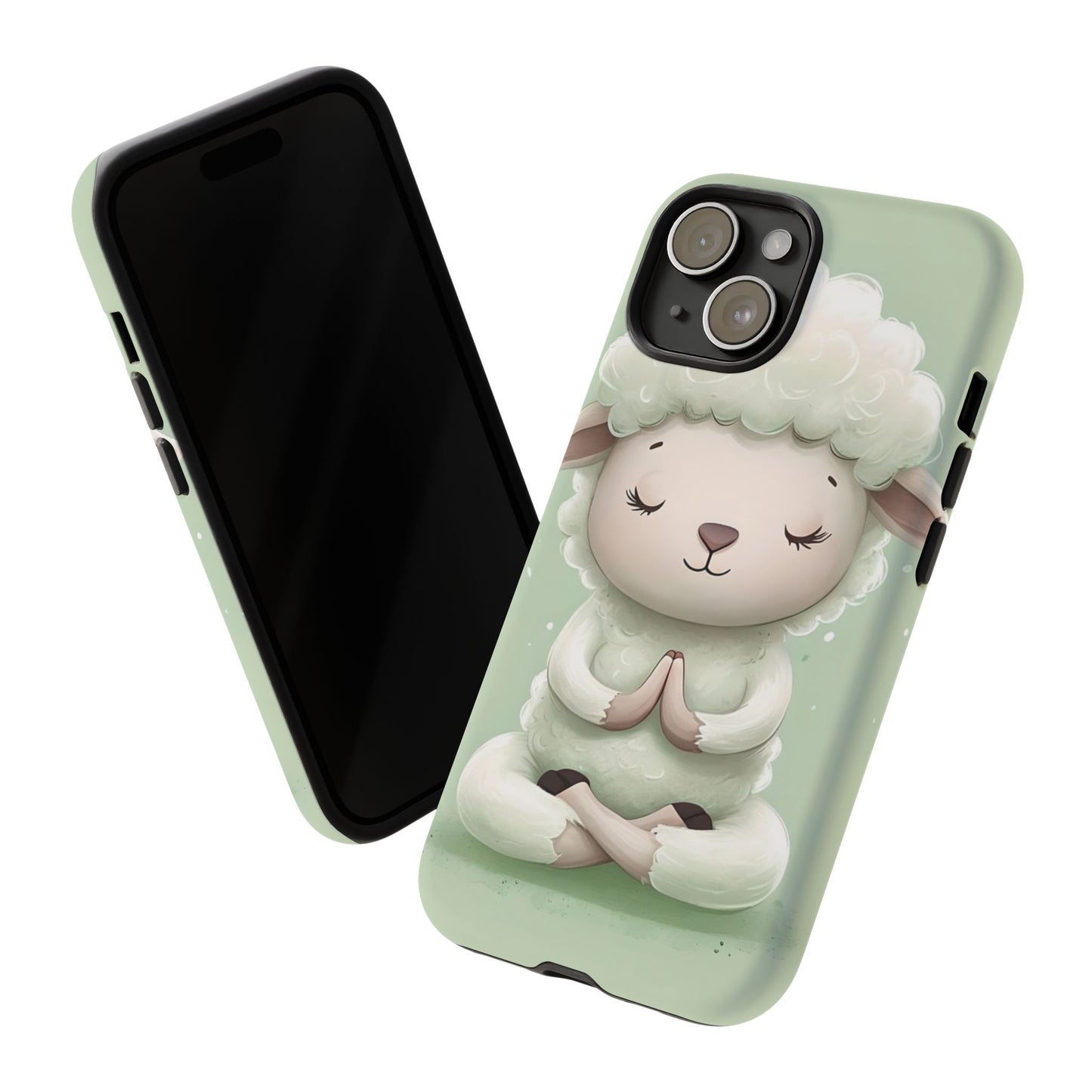 Meditating Lamb Phone Case — Cute Pastel Protective iPhone Cover
