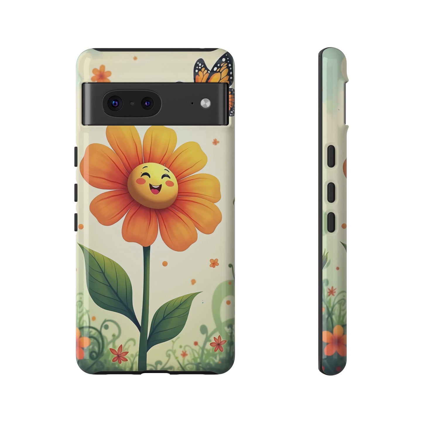 Floral Phone Case with Butterfly Design, Cute Flower Phone Cover for Nature Lovers, Eco-Friendly Gift, Spring Vibes, Birthday Present