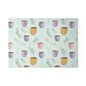 Ceramic Mugs Pattern Glass Cutting Board — Pastel Teacup Kitchen Chopping Board