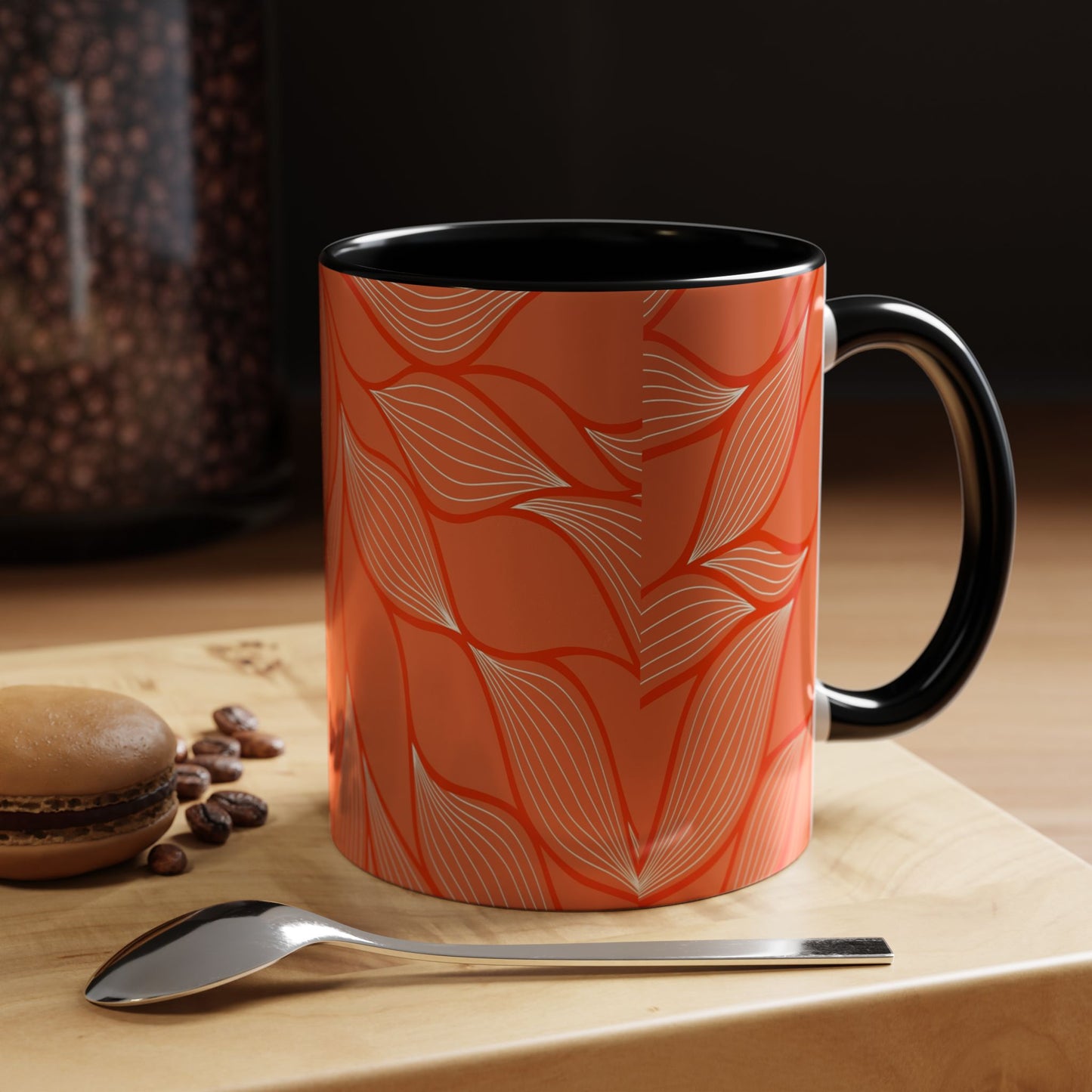 Stylish Accent Coffee Mug, Floral Pattern Drinkware, Unique Gift for Coffee Lovers, Home Decor, Kitchenware, Vibrant Design