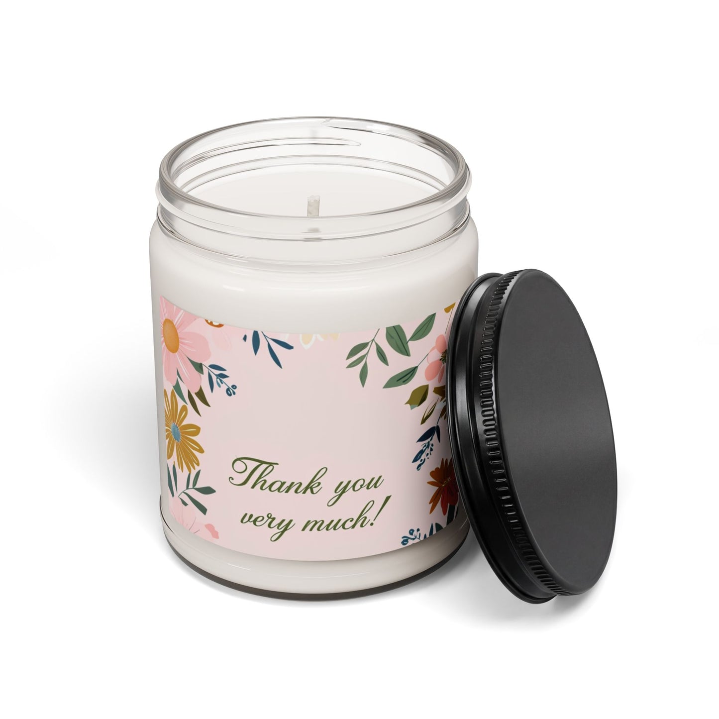 Thank You Very Much Floral Scented Soy Candle — 9oz Gift Candle for Appreciation