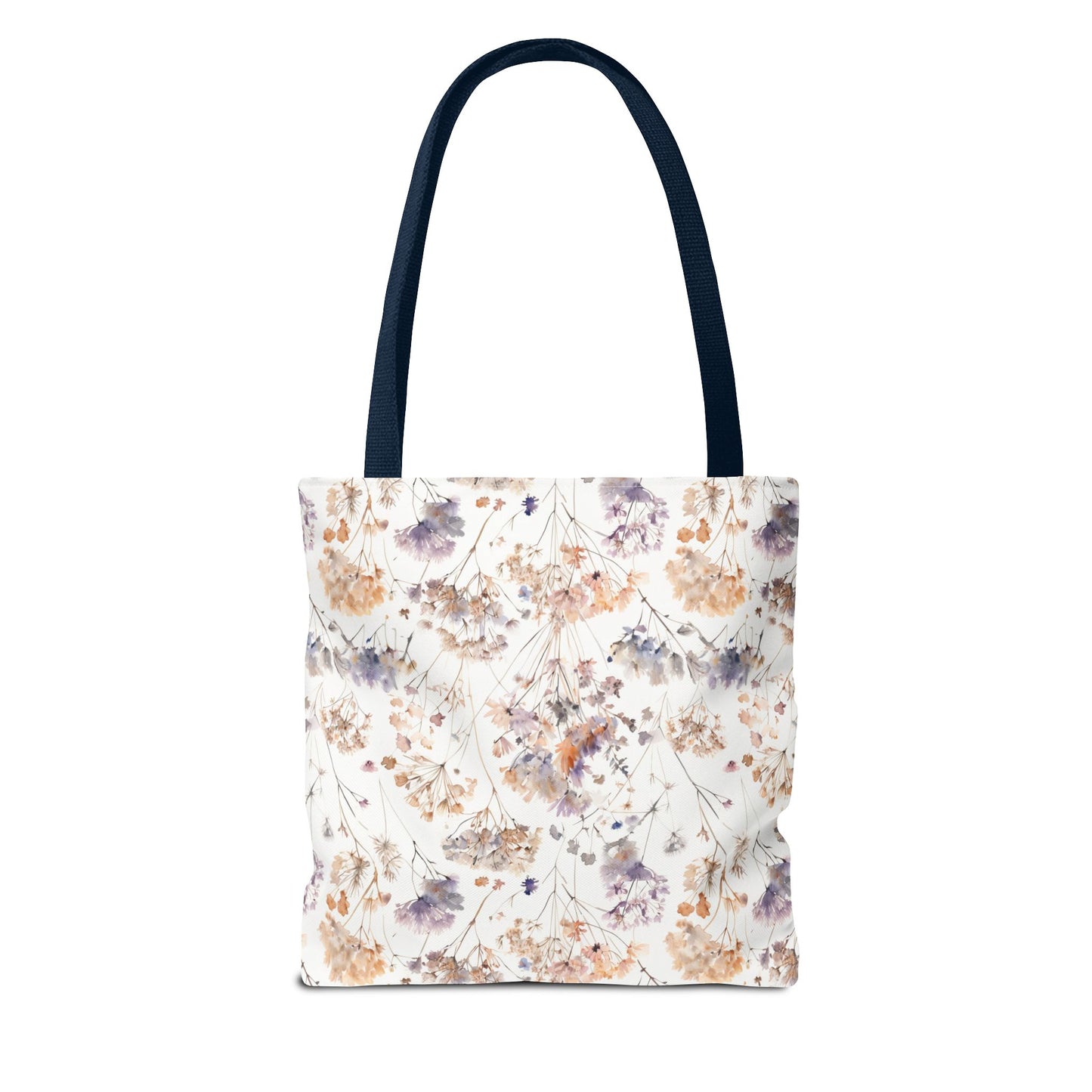 Floral Ditsy Print Tote Bag – Neutral Watercolor Wildflower Market Bag