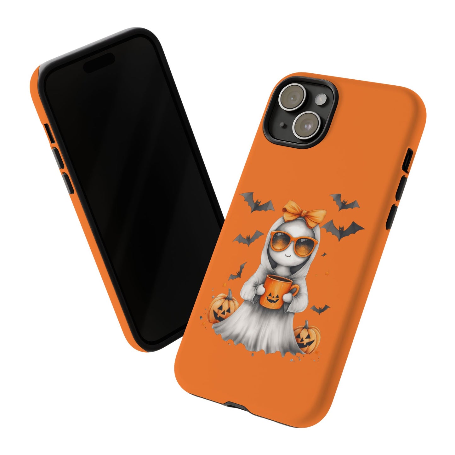 Halloween Ghost Phone Case, Cute Cat Ghost Case, Autumn Phone Cover, Spooky Season Gift, Trick or Treat Case