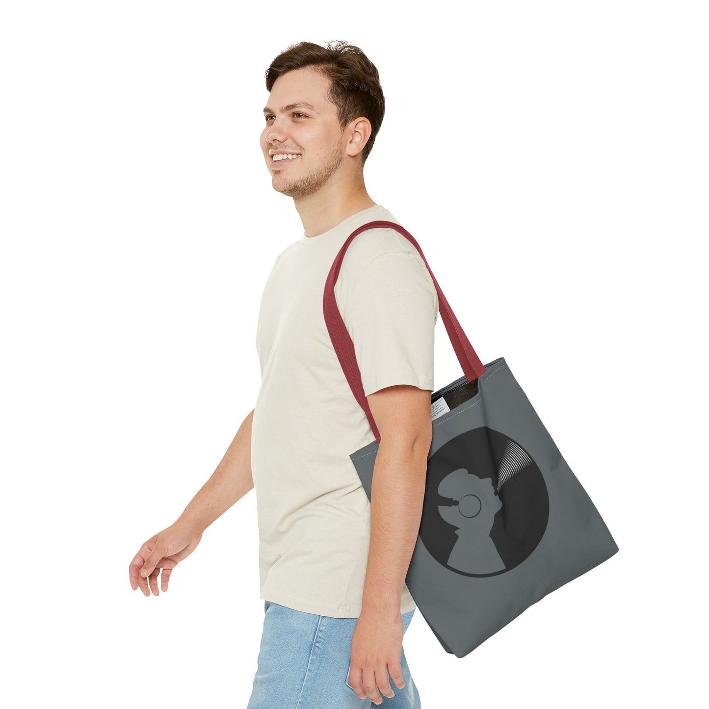Music Lover's Tote Bag, Stylish Bag for Vinyl Enthusiasts, Gift for Music Lovers, Unique Shopping Tote, Record Player Accessory