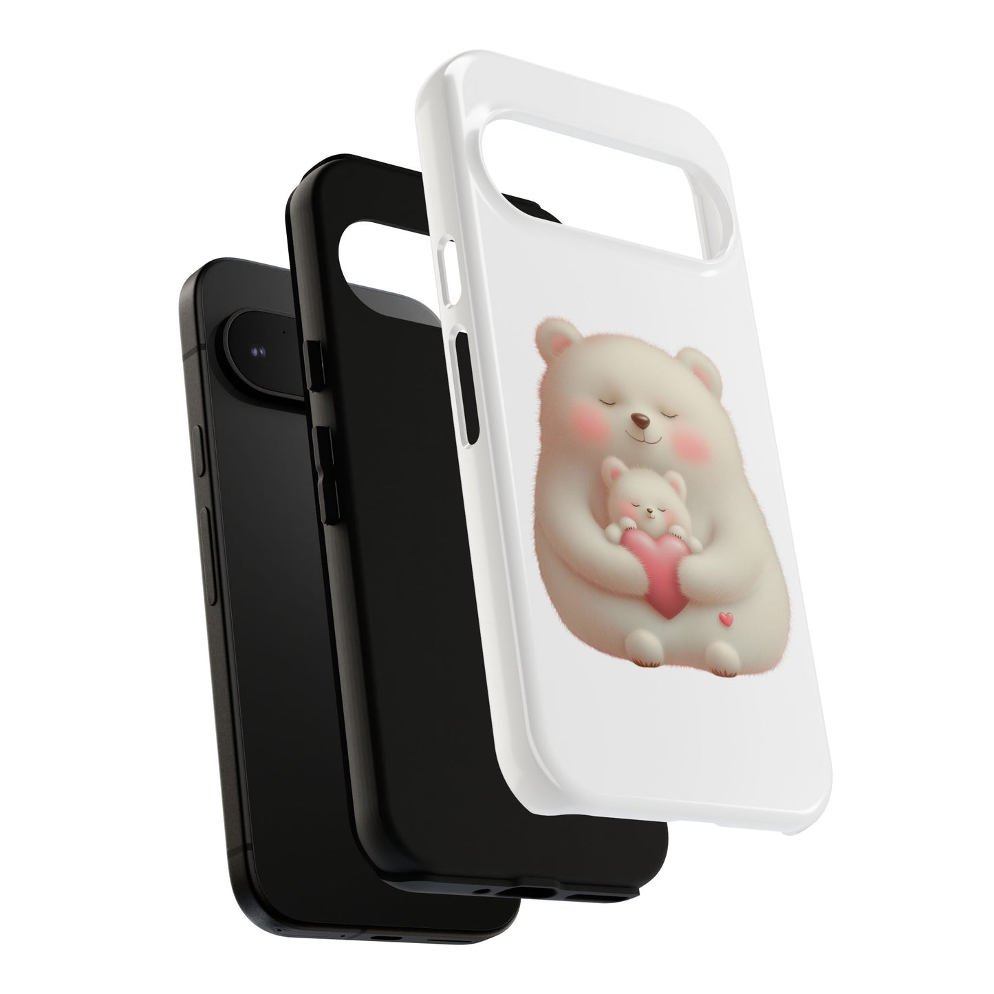 Cute Bear Phone Case, Tough Cases, Animal Lover Gift, Kids Accessories, Mother’s Day, Heartwarming Design