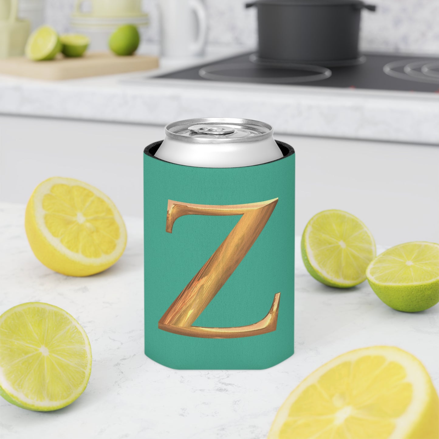 Personalized Monogram "Z"  Can Cooler - Stylish Drink Holder for Parties, Weddings, Beach Days, Summer Gatherings, Gifts
