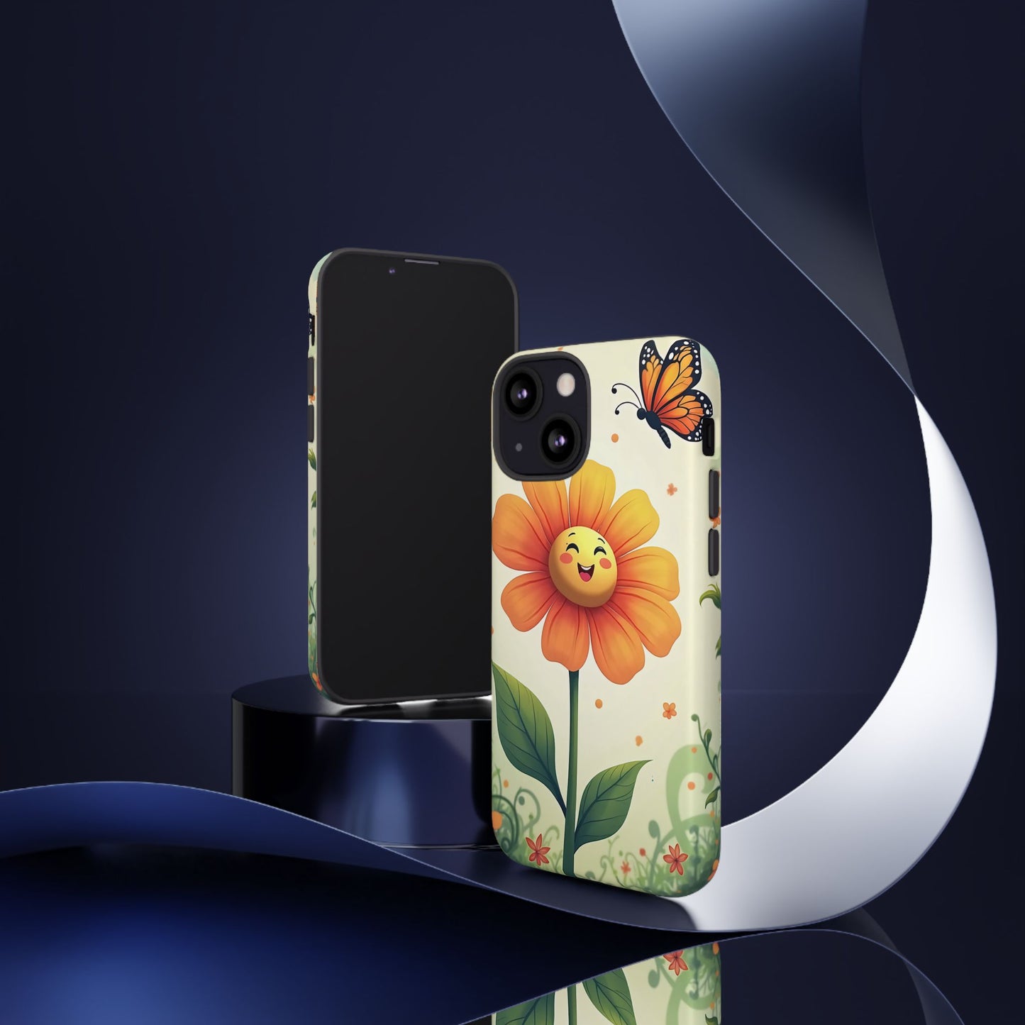 Floral Phone Case with Butterfly Design, Cute Flower Phone Cover for Nature Lovers, Eco-Friendly Gift, Spring Vibes, Birthday Present