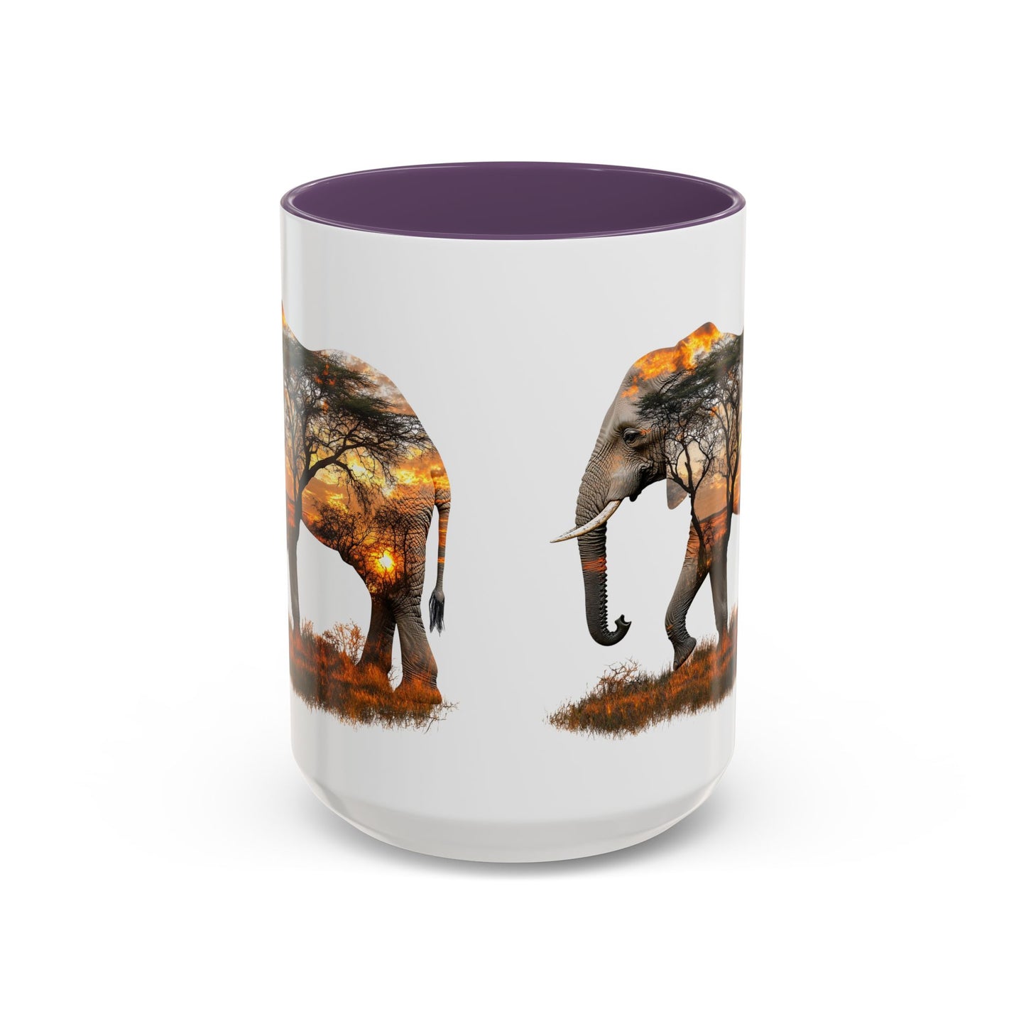 Elegant Elephant Accent Coffee Mug - Nature Lover Gift, Animal Lover Mug, Unique Home Decor, Wildlife Conservation, Travel Mug