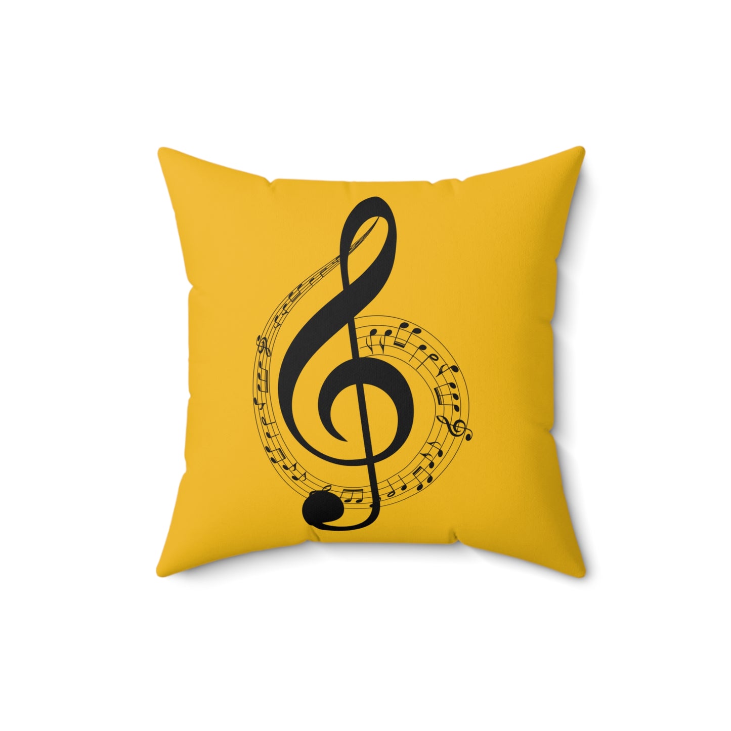 Musical Notes Square Pillow  - Yellow