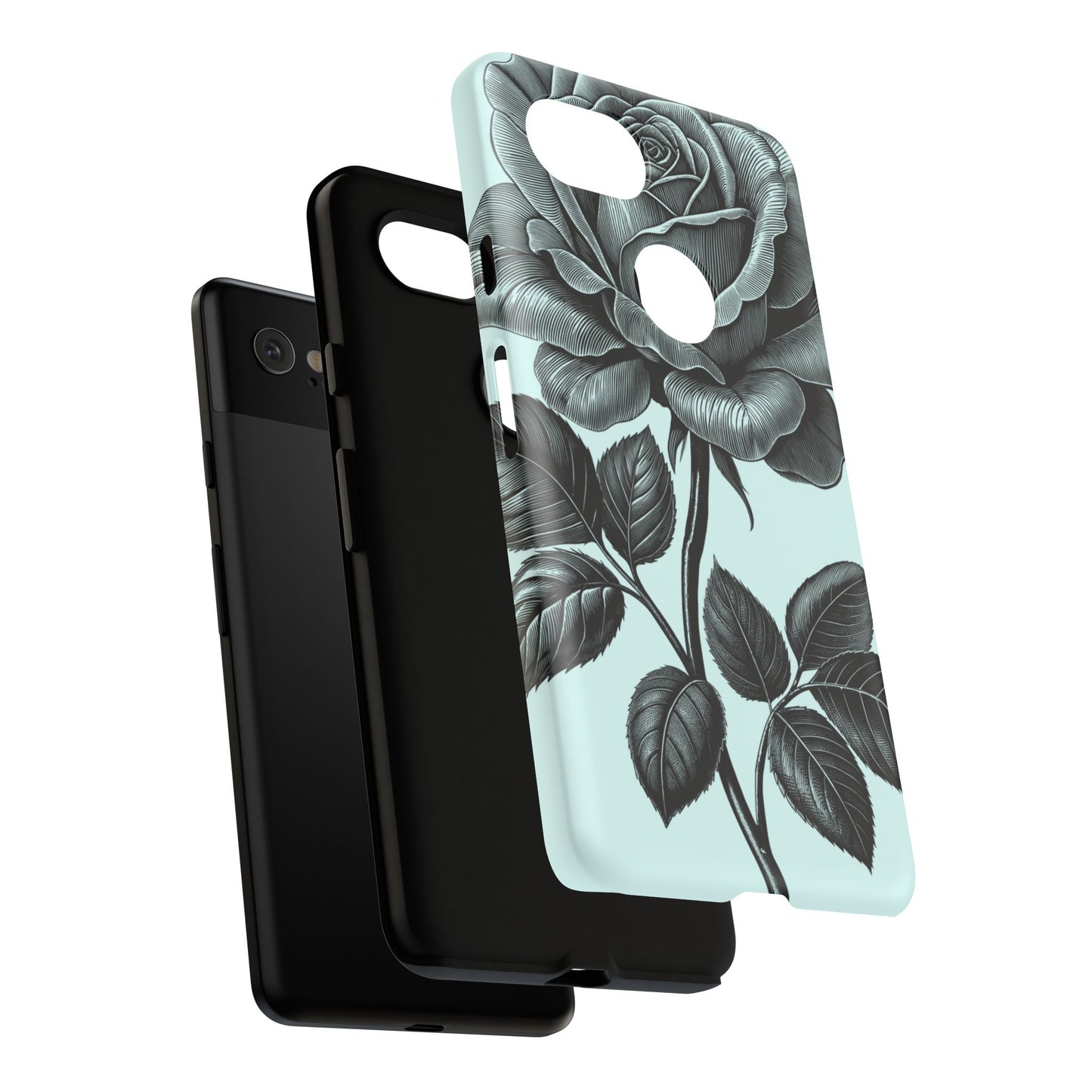 Elegant Floral Phone Case, Tough Cases for iPhones, Black Rose Design, Gift for Her, Stylish Phone Cover, Birthday Gifts