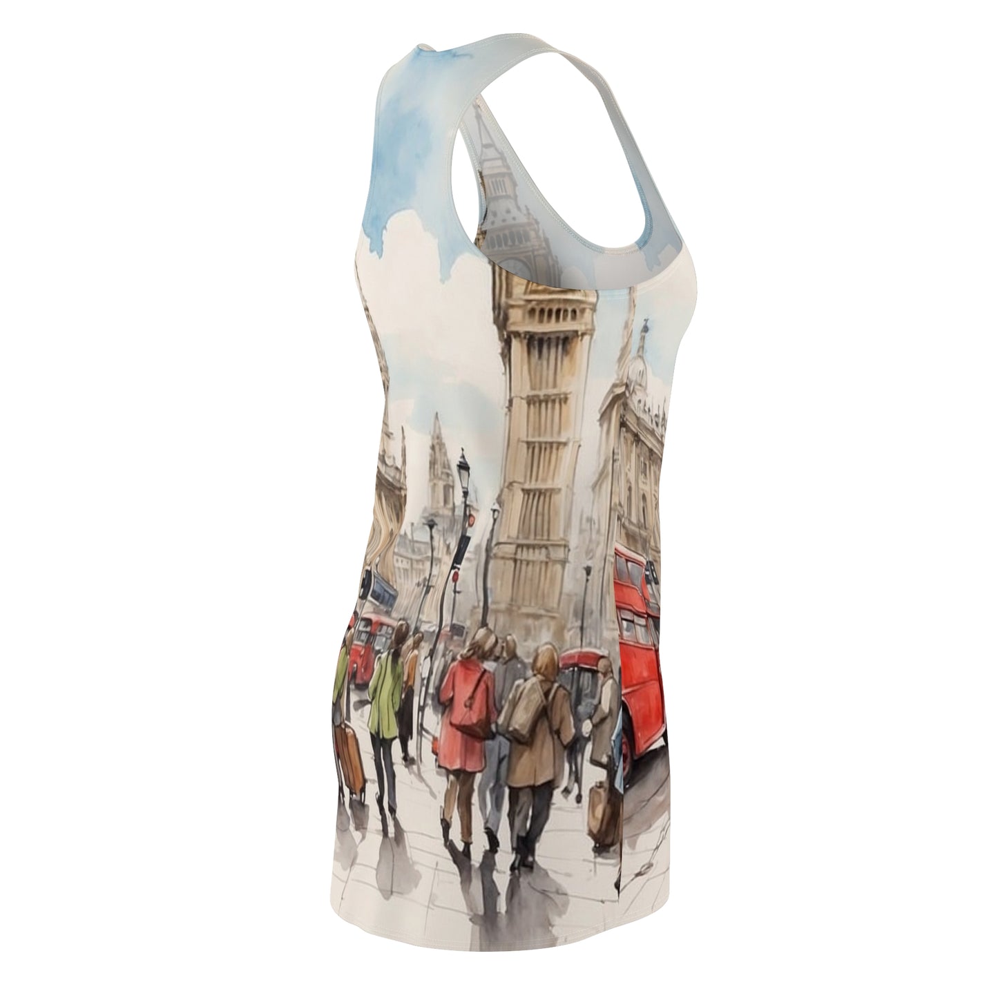 London-Inspired Women's Racerback Dress, Summer Dress, Vacation Outfit, Travel Apparel, Unique Gift Idea