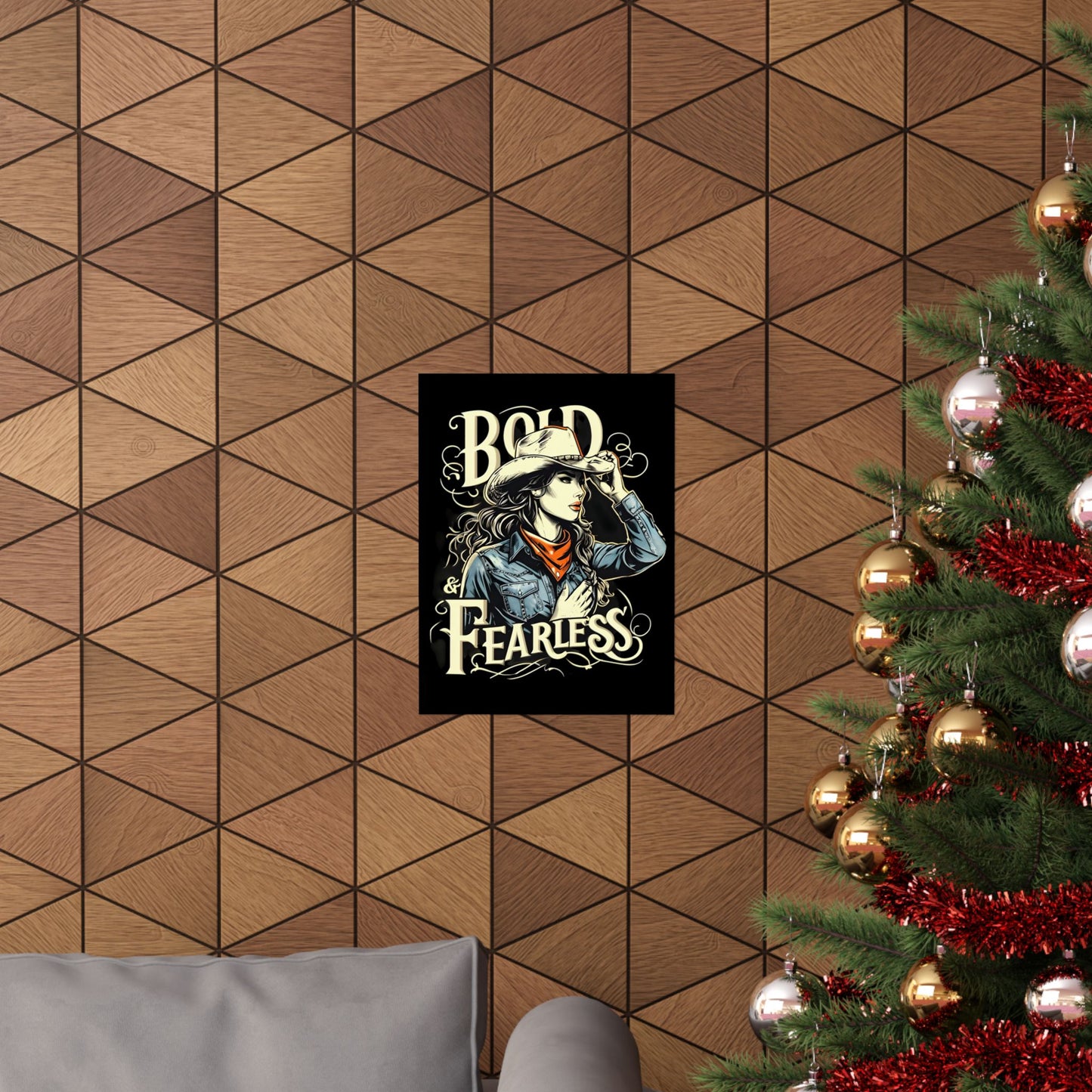 Bold & Fearless Cowboy Woman Poster — Matte Vertical Wall Art